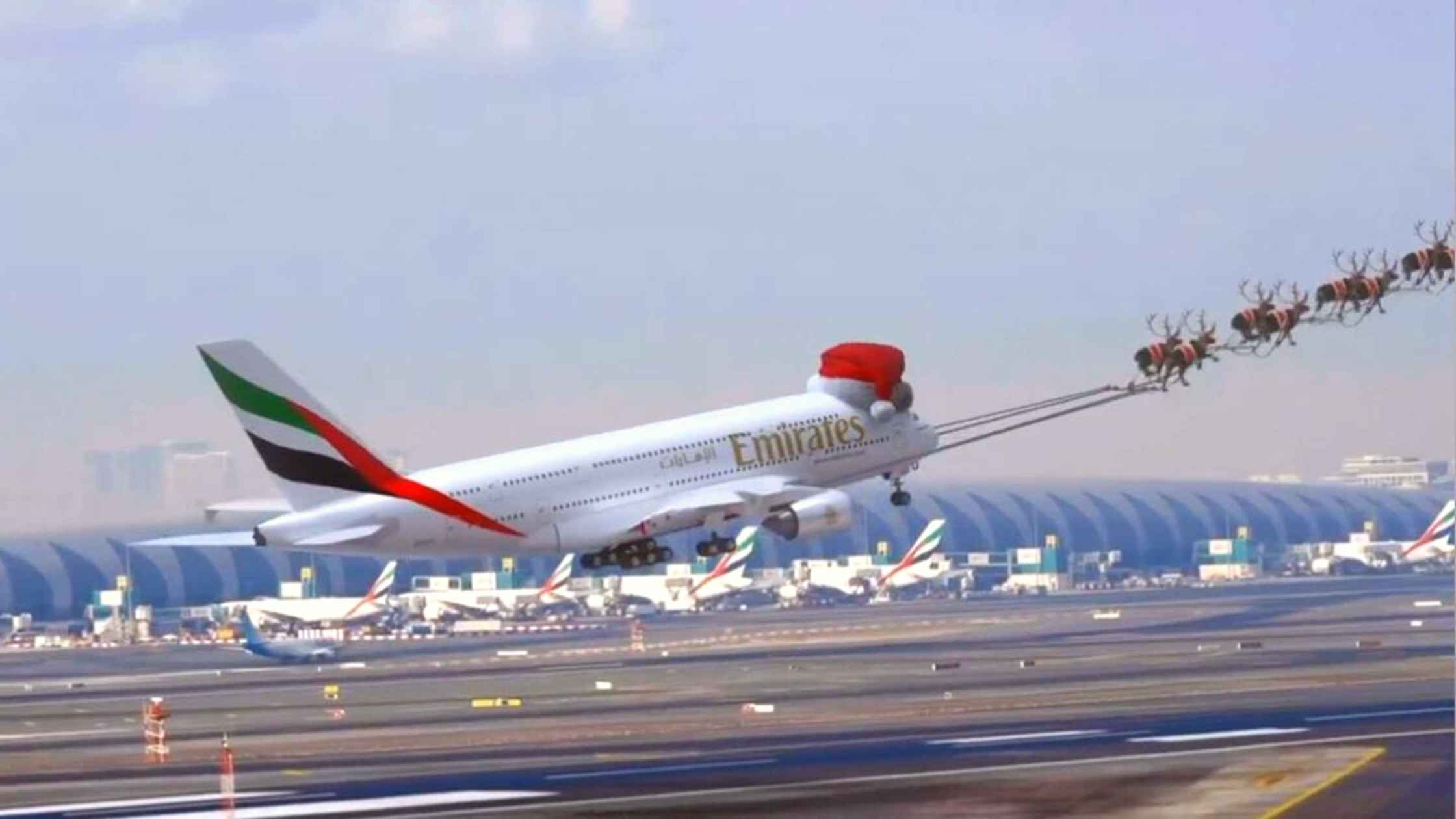 Dubai’s Emirates Pulled By Reindeers For Christmas In Viral Video