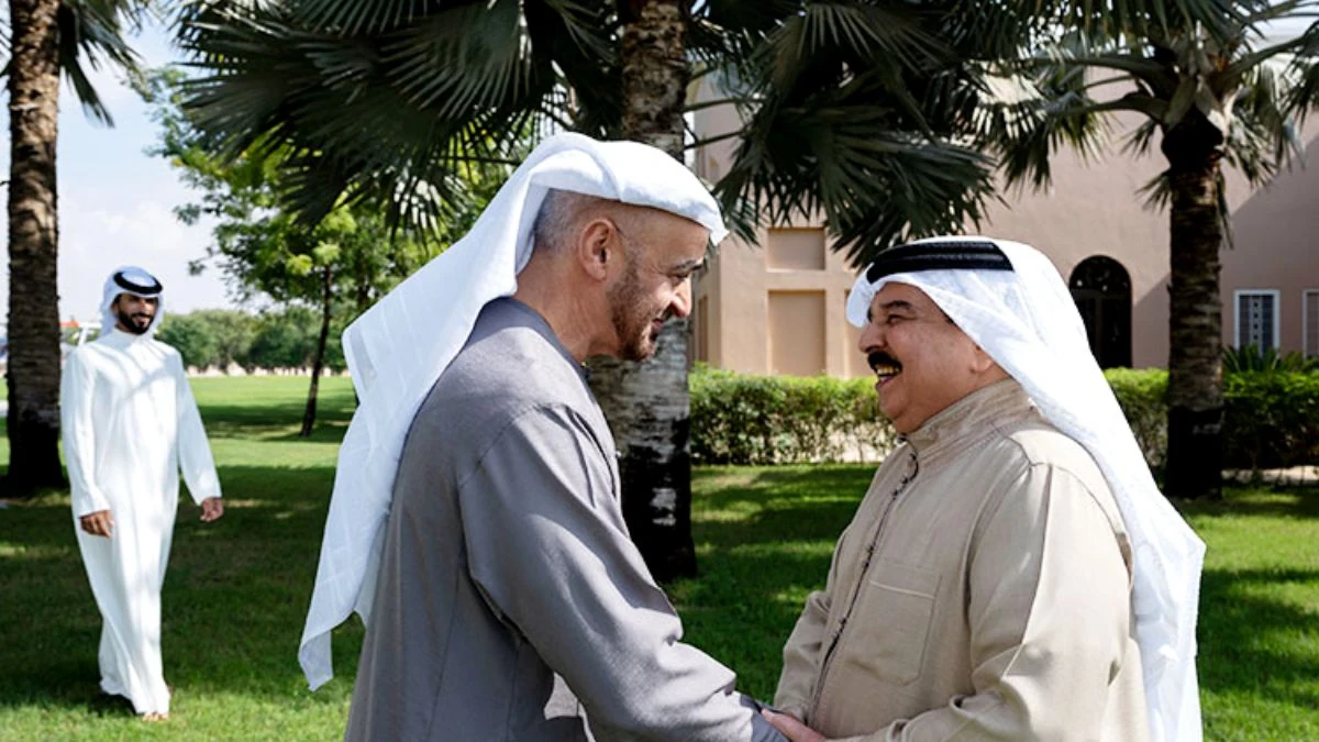 King Of Bahrain Receives UAE President At His Residence In Abu Dhabi