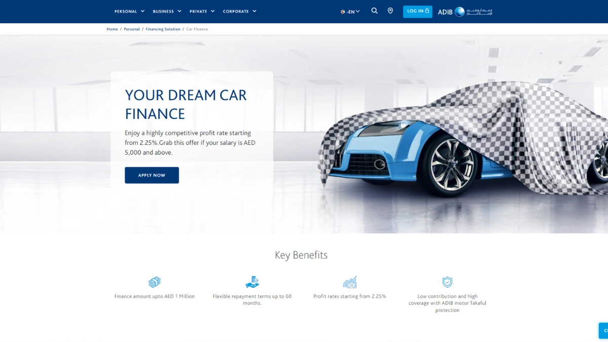 Abu Dhabi Islamic Bank - adib car finance in uae