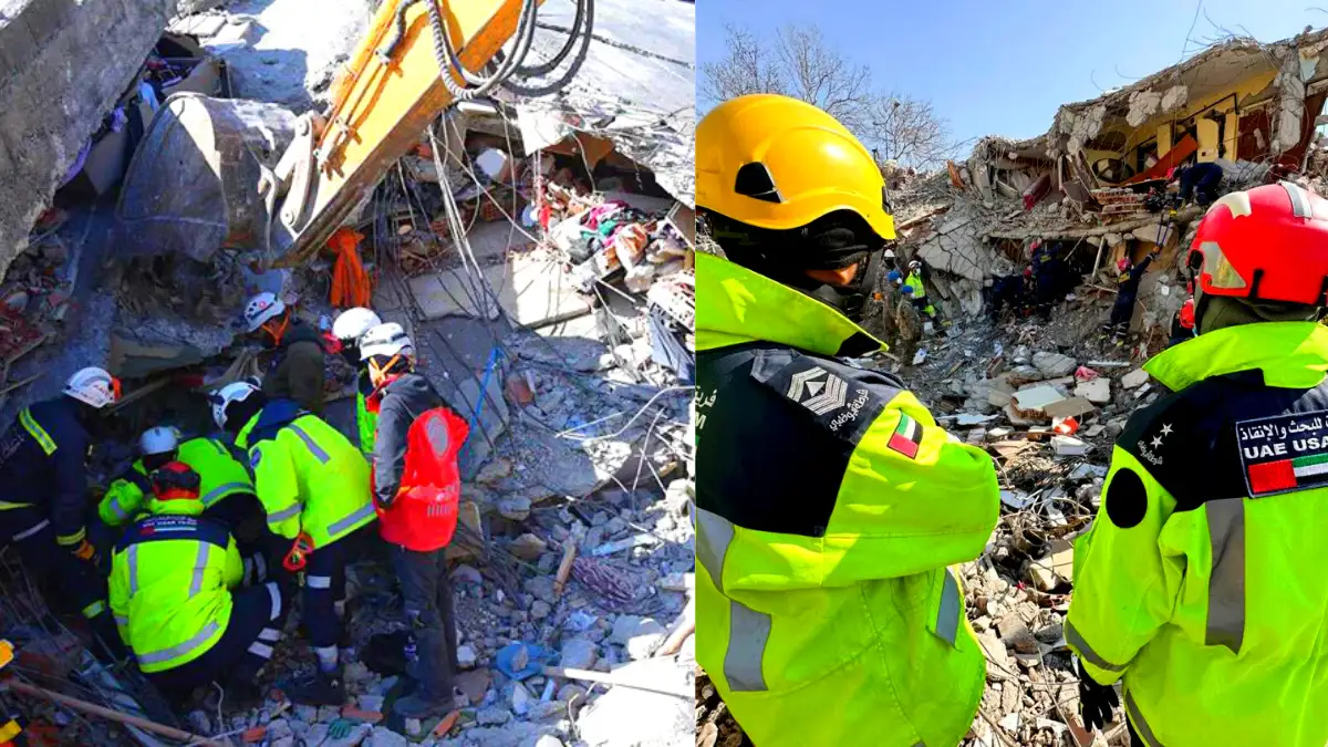 Emirati Squad Rescued 2 Men in turkey earthquake