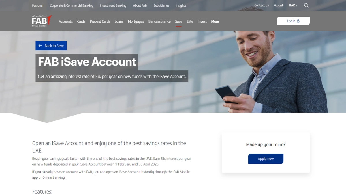 Fab ISave Account in uae