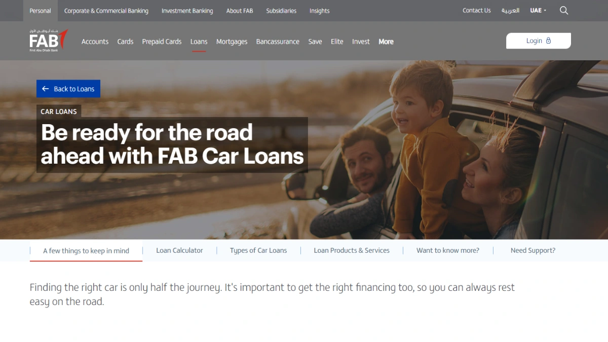 First Abu Dhabi Bank - FAB car loans in uae