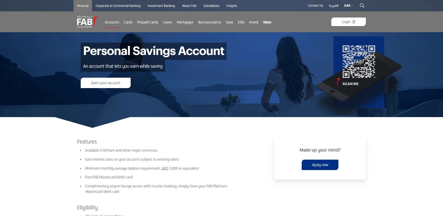 First Abu Dhabi Bank Savings Account, Dubai