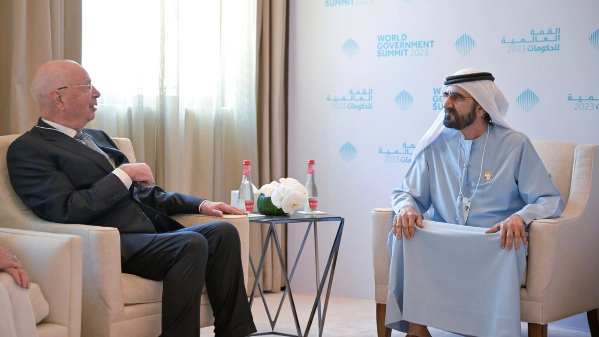 Mohammed Bin Rashid Meets With The Founder Of The World Economic Forum