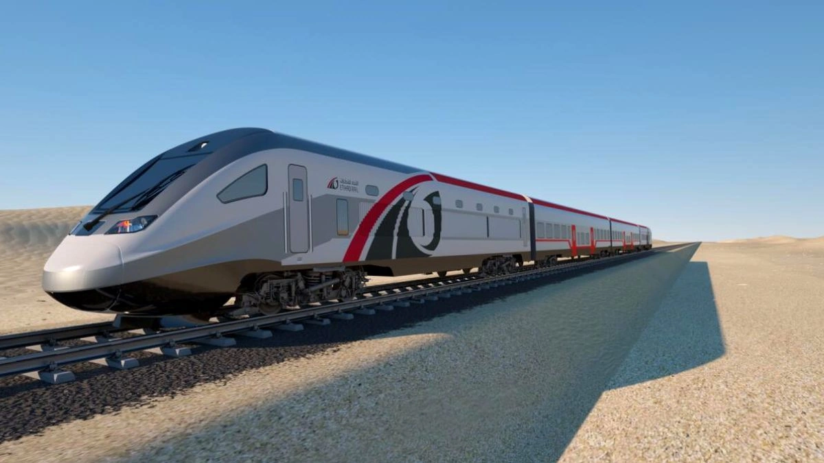 The futuristic train’s prototype was unveiled at the 51st National Day celebrations in Abu Dhabi 