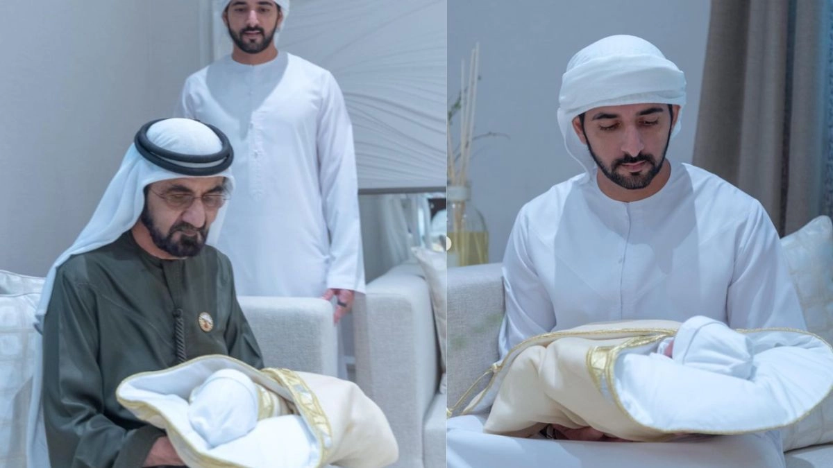 The latest post on Instagram depicts the latest heir being held by Mohammed Bin Rashid Al Maktoum 