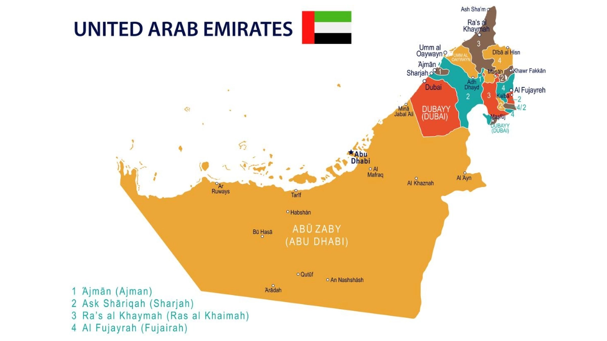  geography, location of Abu Dhabi And Dubai