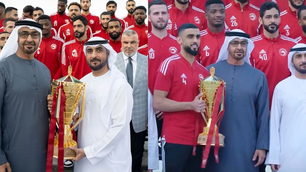 UAE President Sheikh Mohammed Bin Zayed Receives Victorious Sharjah Football Team