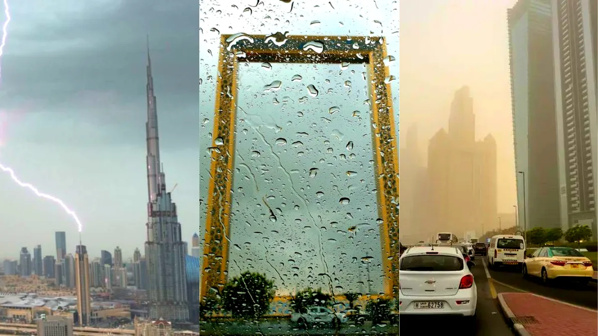 Watch Heavy rains with thunder, lightning lash Abu Dhabi, light shower in parts of Dubai